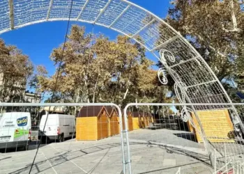 Montpellier : montage du Marché de Noël