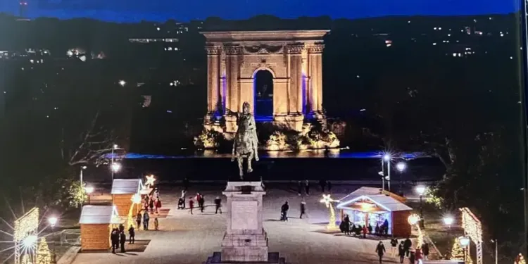 Noël : une grande structure lumineuse dans les jardins du Peyrou à Montpellier