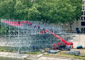 Montpellier : ça s’active sur les rives du Lez avec le montage du FISE