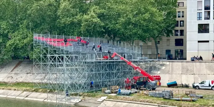 Montpellier : ça s’active sur les rives du Lez avec le montage du FISE