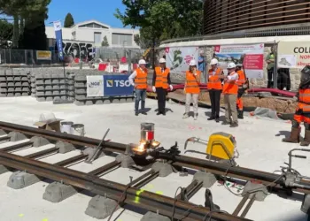 Montpellier : Première soudure des rails de la Ligne 5 de tramway