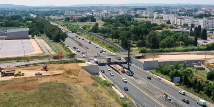 Construction du pont au-dessus de l’A709 : fermeture de l’autoroute pour deux nuits à Montpellier