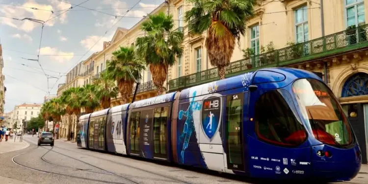 Montpellier : un tram aux couleurs du MHB