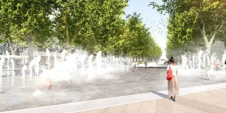 Montpellier : une centaine de jets d'eau sur l'Esplanade