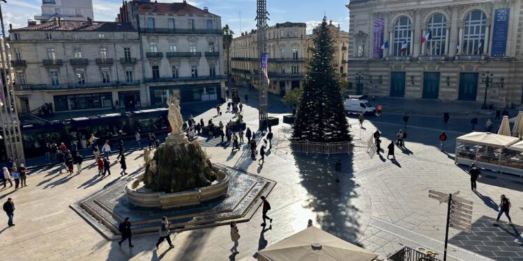 Montpellier : Le sapin de Noël est en place !
