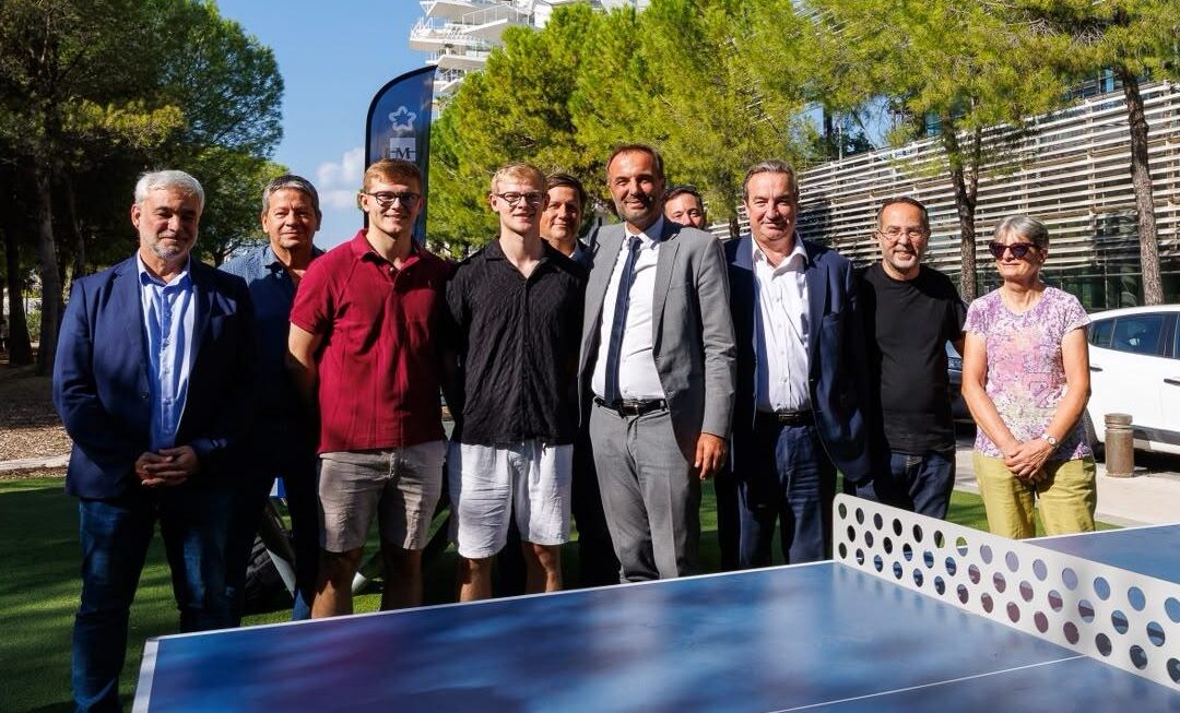Montpellier : Les frères Lebrun inaugurent les nouvelles tables de ping-pong à Richter